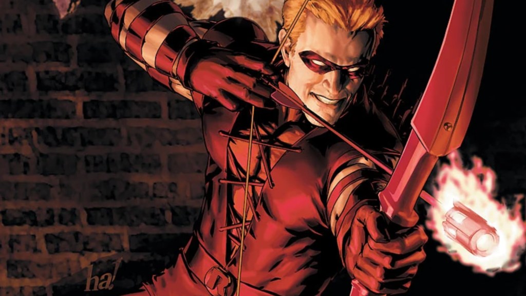 Red Arrow shooting a phosphorous arrow