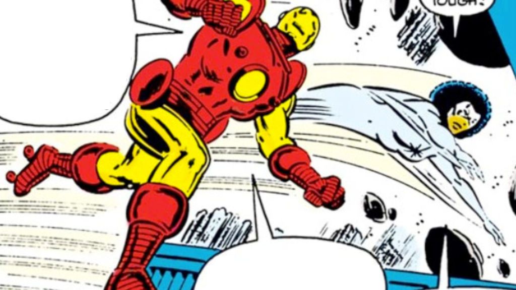 Iron Man using roller skates