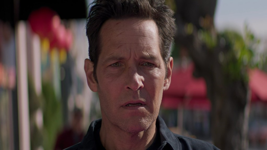 Scott Lang (Paul Rudd) looking worried in Ant-Man and the Wasp Quantumania