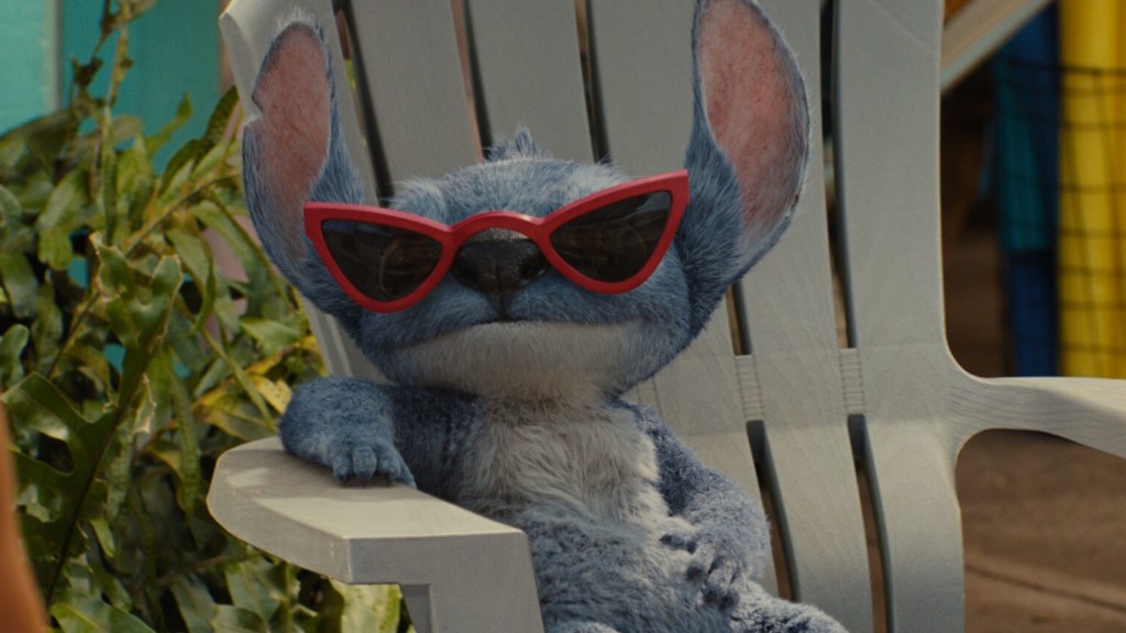 Stitch wearing sunglasses in Lilo and Stitch 2025