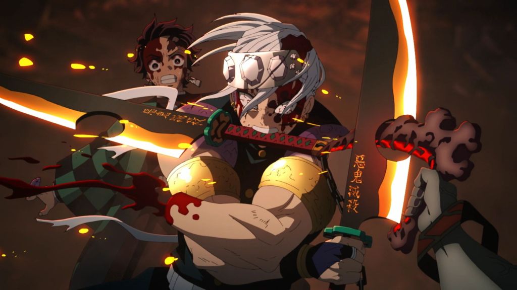 Tengen Uzui and Tanjiro as seen in Demon Slayer