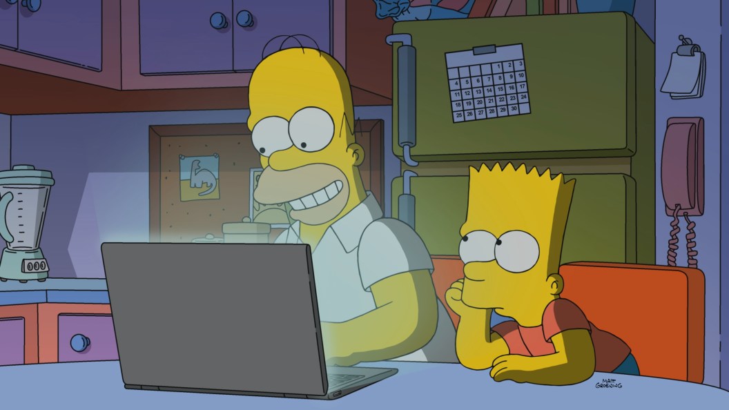 Homer and Bart in The Simpsons Season 27 Episode 1