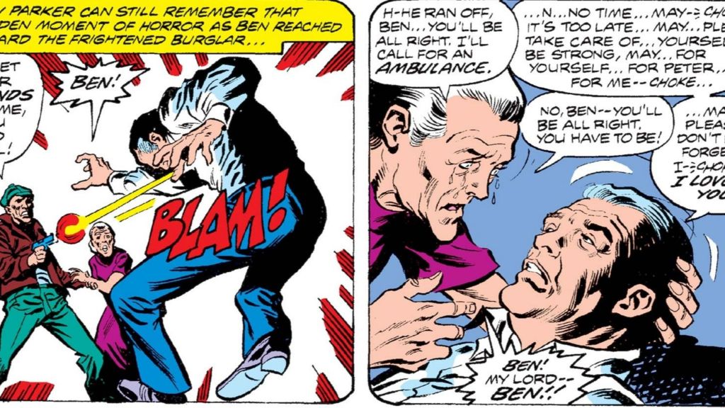 Uncle Ben Parker dies in Spider-Man