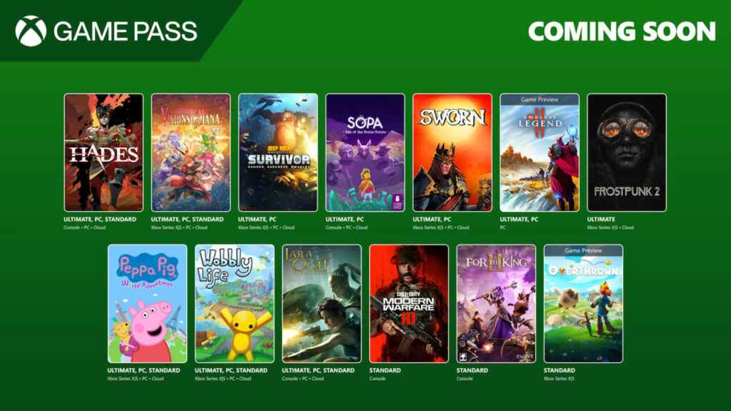 Xbox Game Pass September New Games