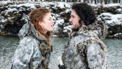Ygritte and Jon Snow in Game of Thrones Season 3 Episode 5, Kissed by Fire