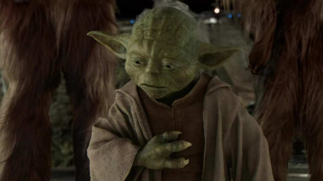 Yoda looking sad in Star Wars Revenge of the Sith