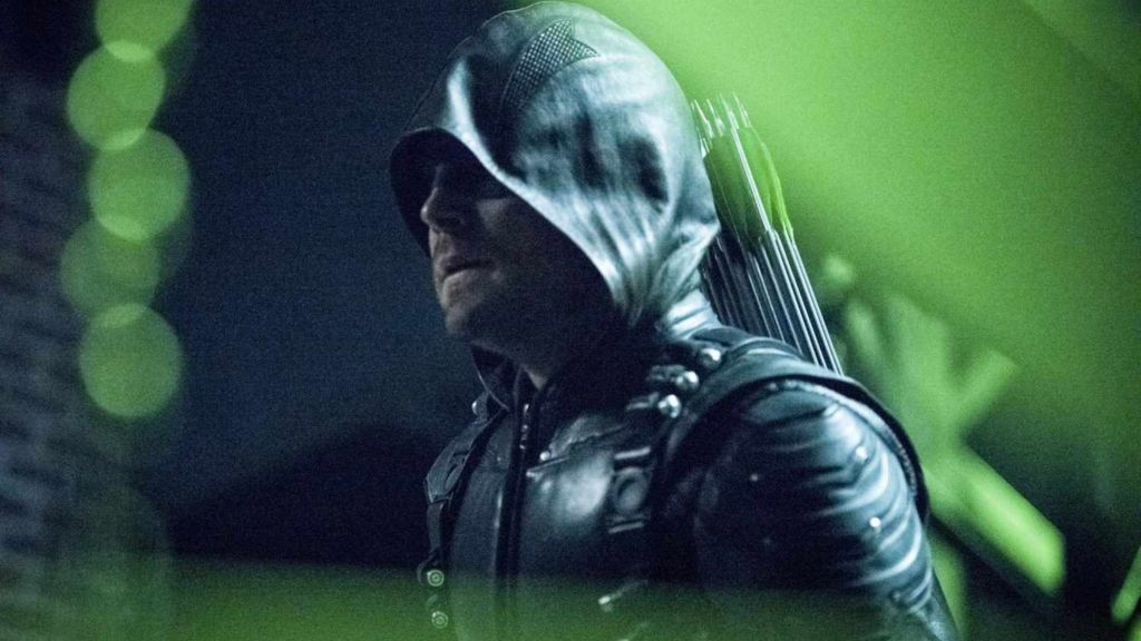 Oliver Queen looking shocked in Arrow.