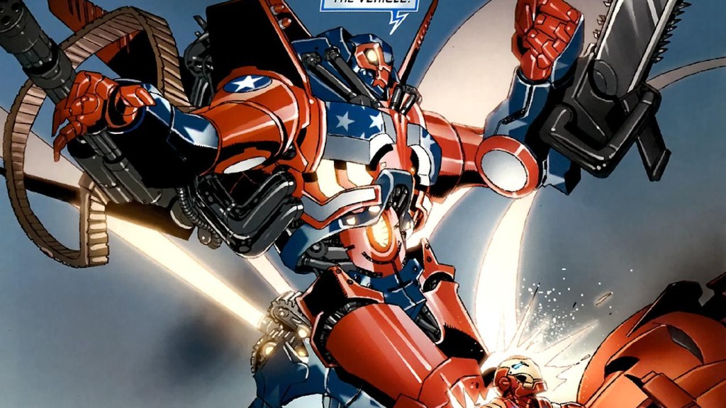 Detroit Steel attacking Iron Man in Marvel Comics