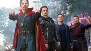Doctor Strange, Iron Man, Bruce Banner, and Wong ready to fight in the MCU.