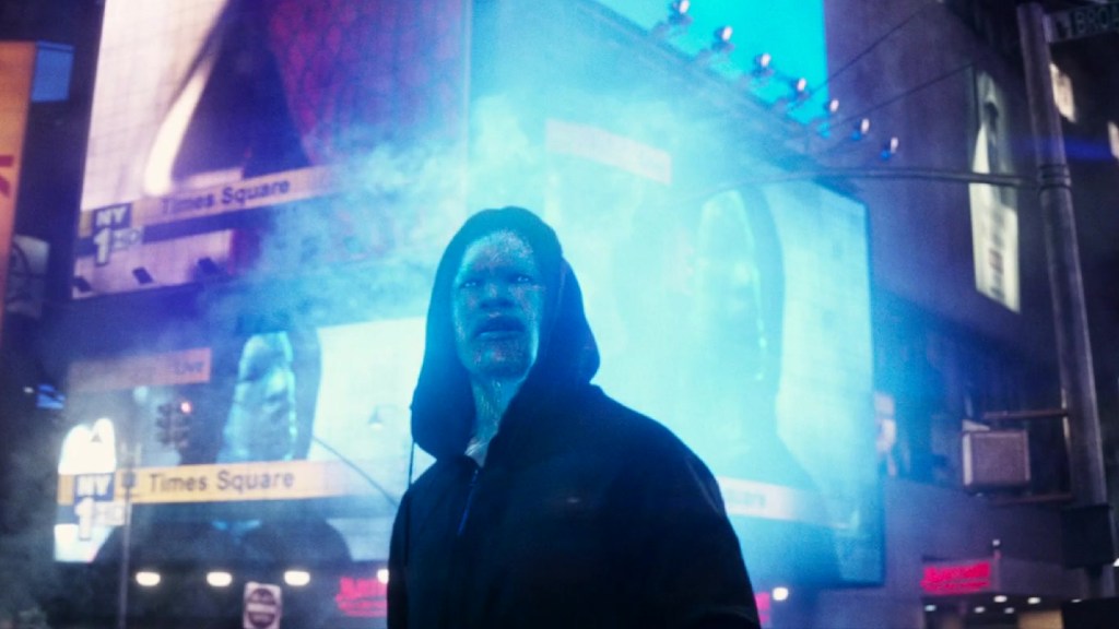 Jamie Foxx as Electro in Times Square in The Amazing Spider-Man 2