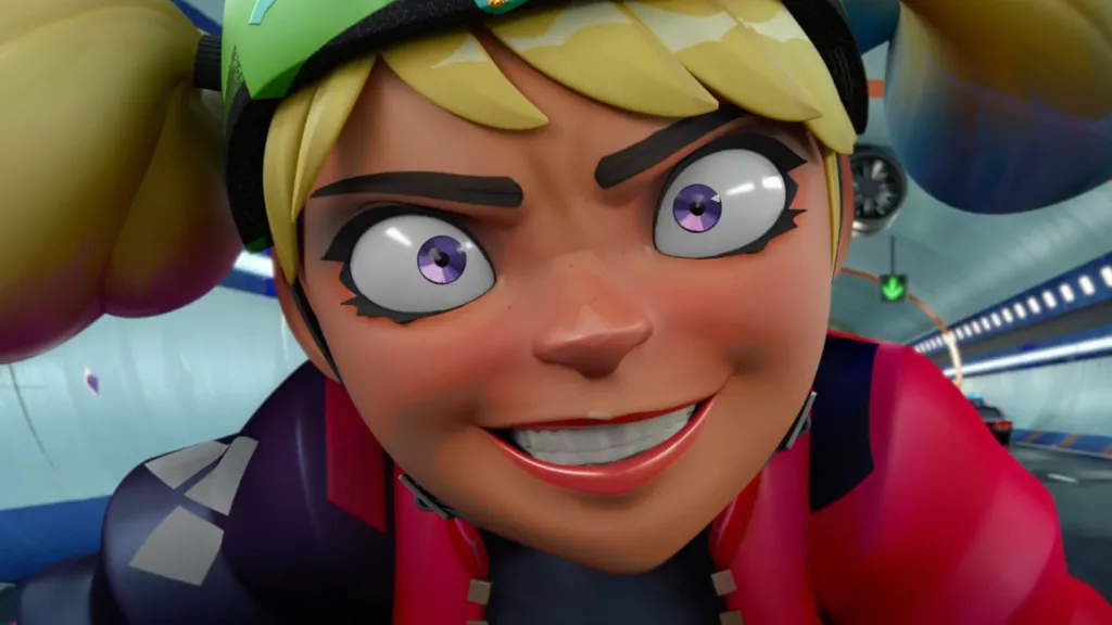 Harley Quinn smiling.