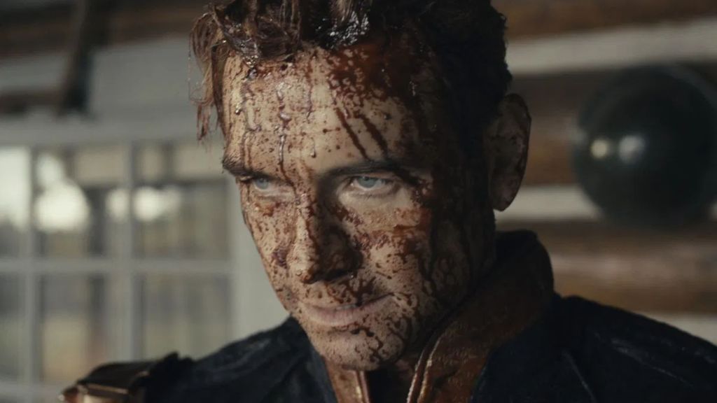 Homelander covered in blood.