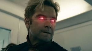 Homelander with red eyes.