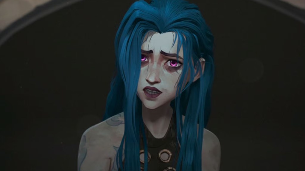 Jinx looking hurt in Arcane