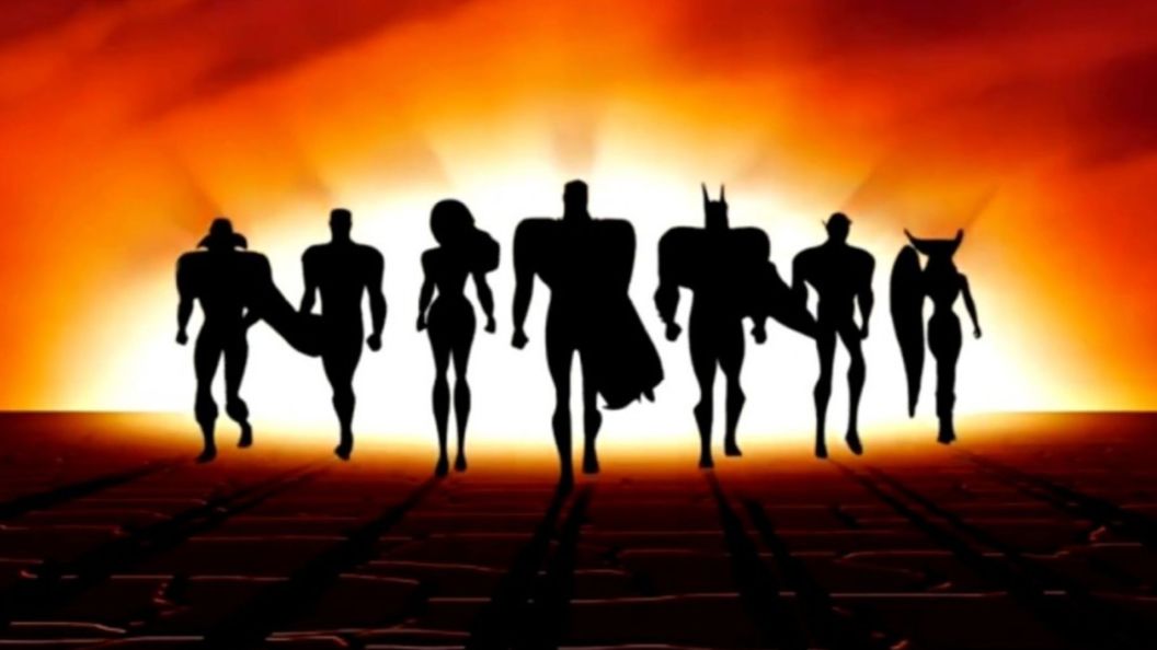 The Justice League walking.