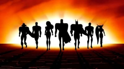 The Justice League walking.