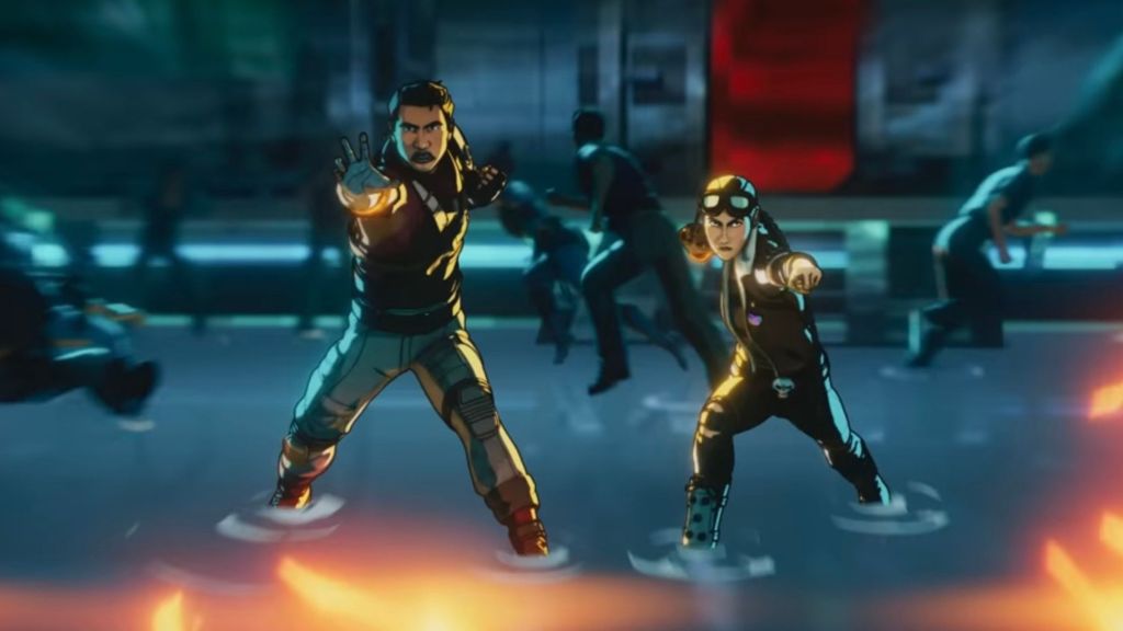 Katy and Shang-Chi using the Ten Rings in Marvel Zombies.