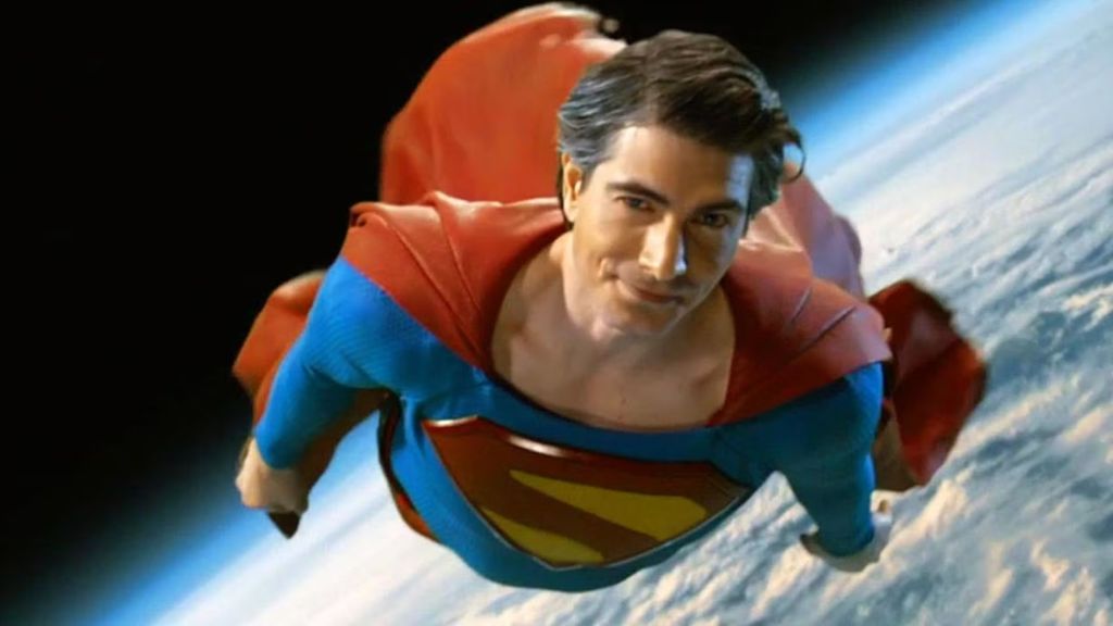 Brandon Routh Superman flying.