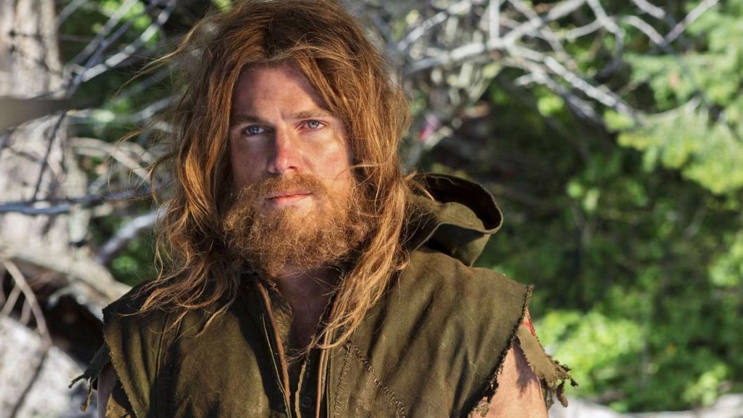 Oliver Queen with a beard in Arrow.