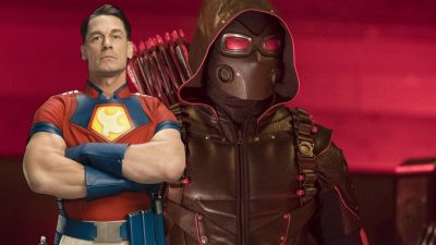 Peacemaker next to Earth-X Oliver Queen.