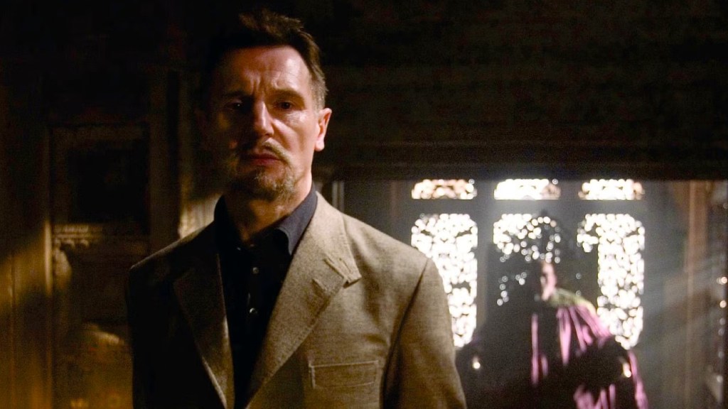 Liam Neeson as Ra's al Ghul in Batman Begins