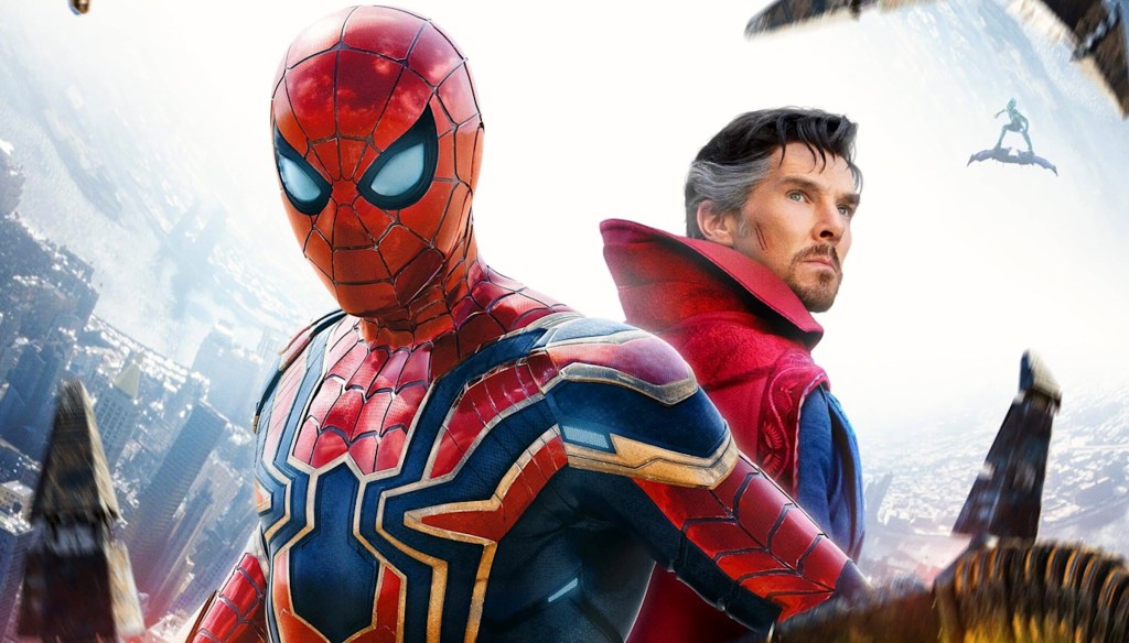 Spider-Man: No Way Home poster with Spider-Man and Doctor Strange