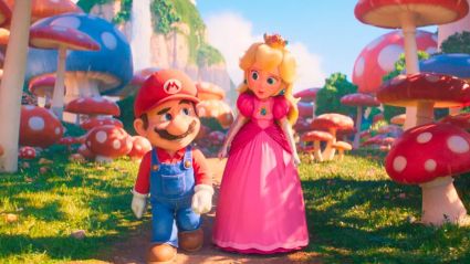 Mario and Peach in the Super Mario Bros. Movie