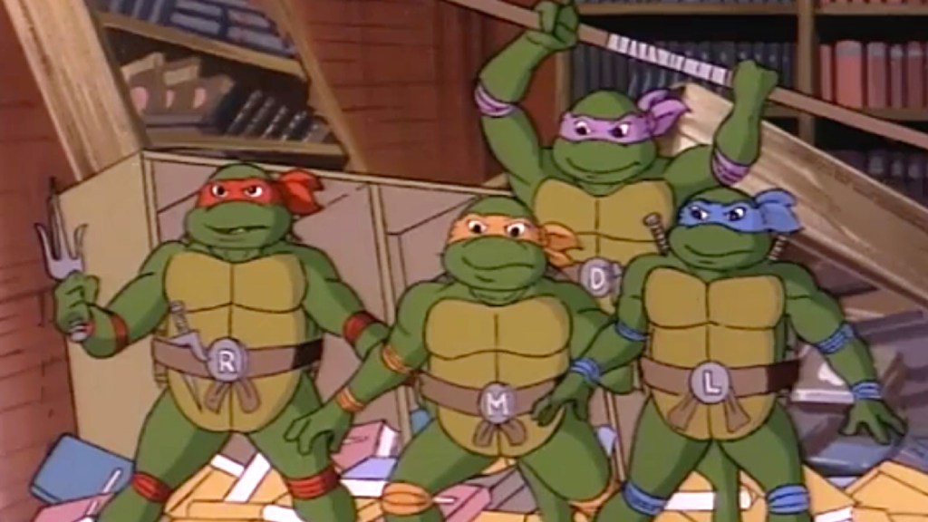 Raphael, Michaelangelo, Donatello, and Leonardo in Teenage Mutant Ninja Turtles (1987)