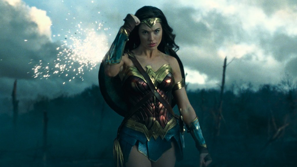 Gal Gadot as Wonder Woman walking through No Man's Land in Wonder Woman