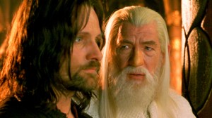 Aragorn (Viggo Mortensen) and Gandalf (Ian McKellen) in The Lord of the Rings