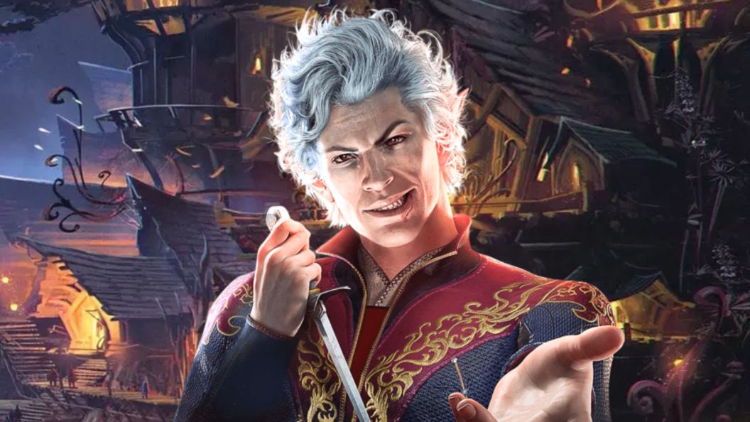 Astarion with Forgotten Realms Book Background DnD