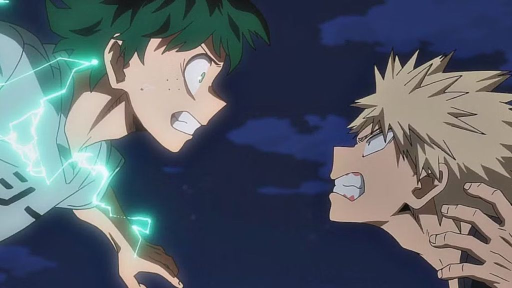 Bakugo and Deku fighting
