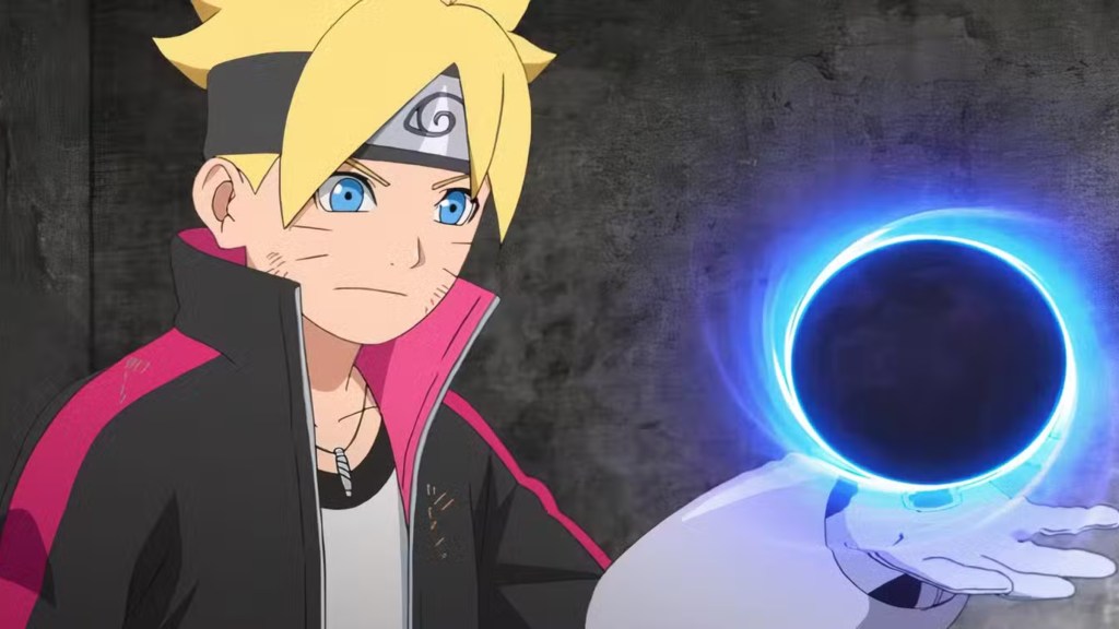 Boruto using a scientific gadget