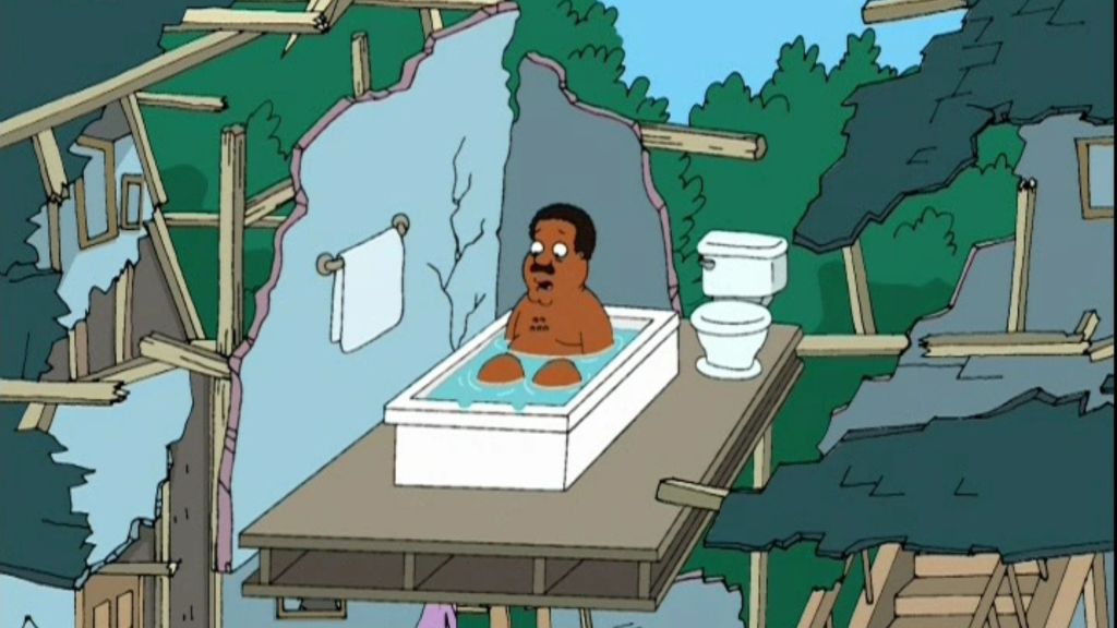 Cleveland in bathtub in Family Guy