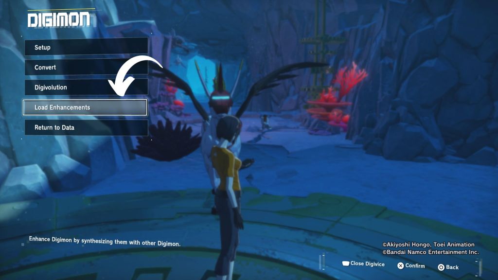 Digimon Story Time Stranger Load Enhancements Option