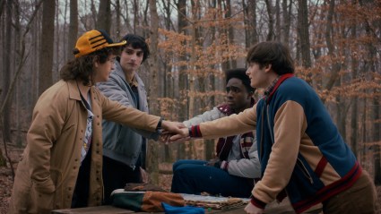 Dustin, Mike, Will, and Lucas in Stranger Things Season 5