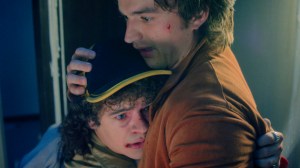 Dustin and Steve bloodied and hugging in Stranger Things Season 5