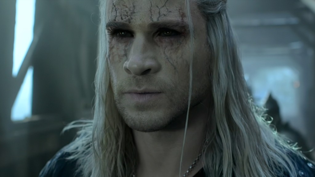 Geralt of Rivia (Liam Hemsworth) with black eyes in The Witcher Season 4