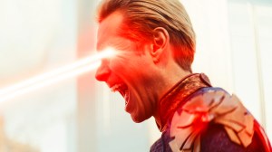Homelander (Antony Starr) using heat vision in The Boys