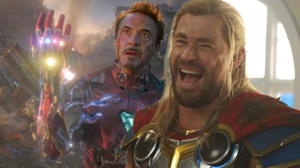 Iron Man (Robert Downey Jr) in Avengers Endgame and Thor (Chris Hemsworth) in Thor Love and Thunder