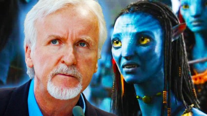James Cameron and Neytiri in Avatar
