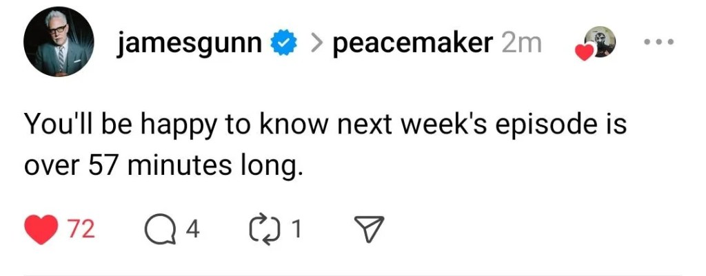 James Gunn Peacemaker Season 2 Finale Runtime Confirmed