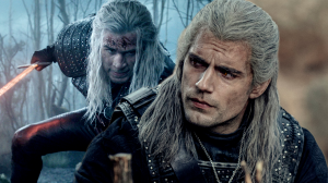 Liam Hemsworth and Henry Cavill as Geralt of Rivia in The Witcher