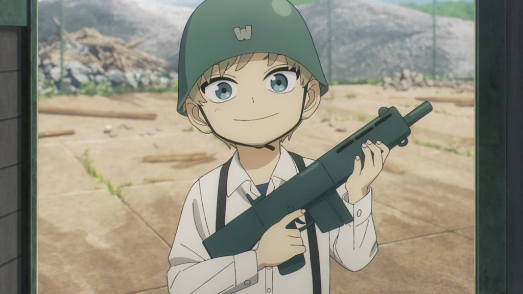 Loid as child playing pretend war - Spy x Family