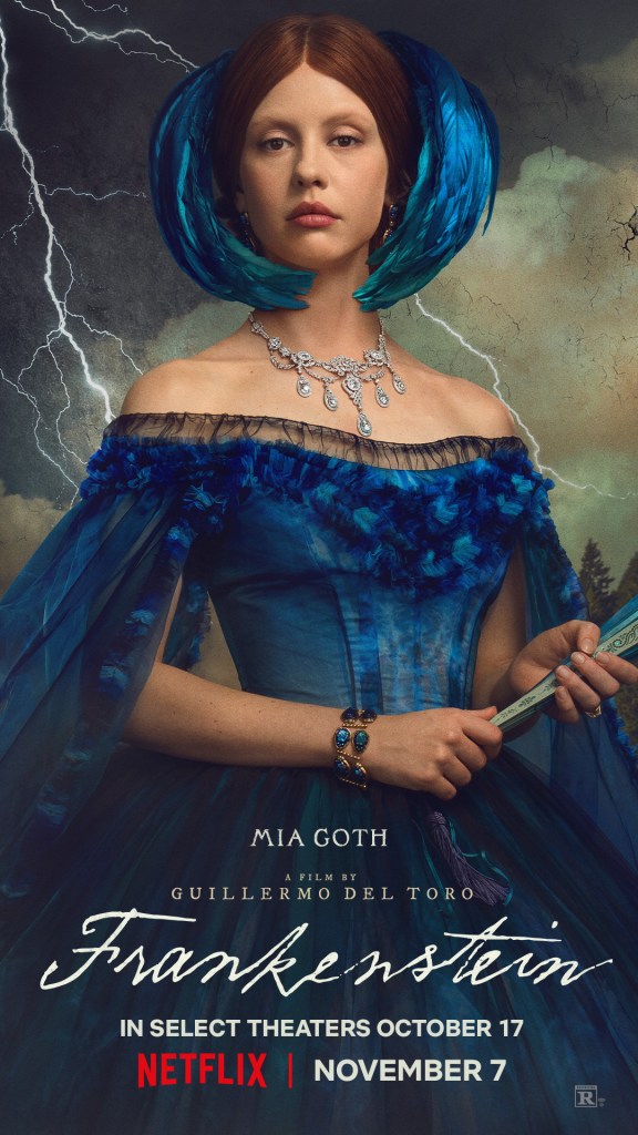 Mia Goth in the poster for Guillermo del Toro's Frankenstein