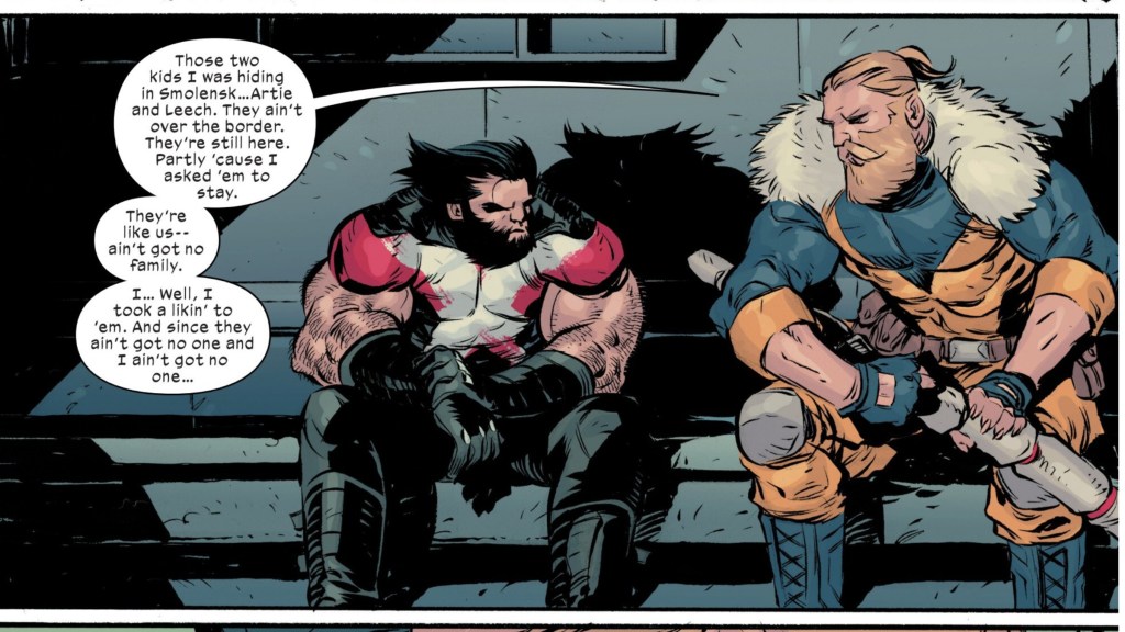Ultimate Wolverine and Sabretooth talking together