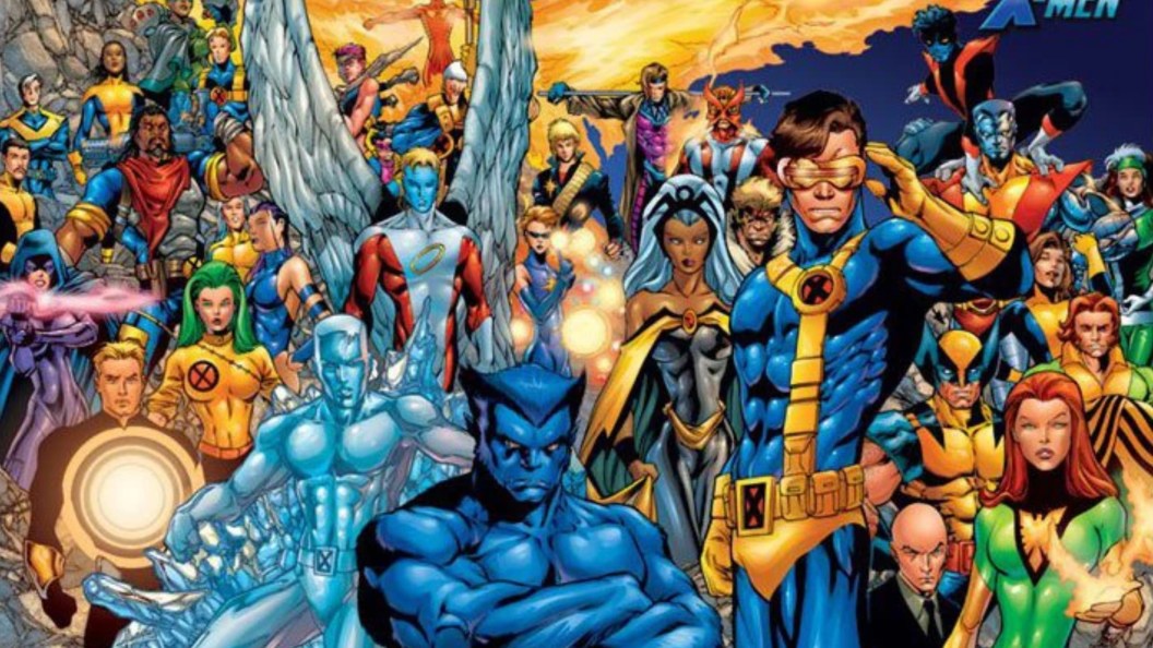 The X-Men gathered together drawn by Carlos Pacheco