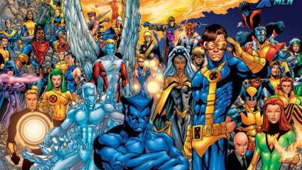 The X-Men gathered together drawn by Carlos Pacheco