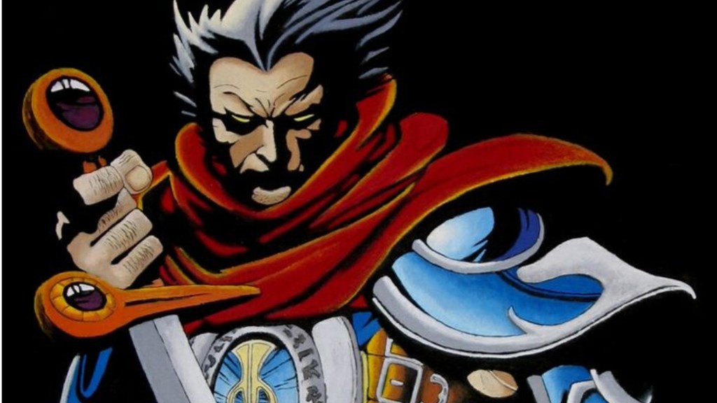 Wolverine in his Horseman of Death costume with his sword