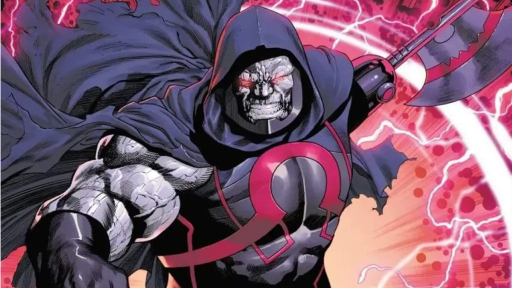 Darkseid with an ax hand and the Spectre's cloak